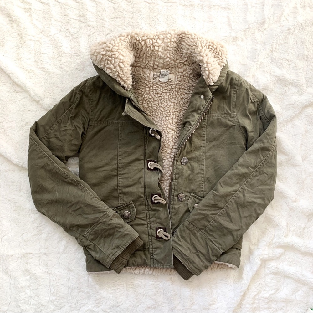 O’Neill Green Sherpa Lined Jacket